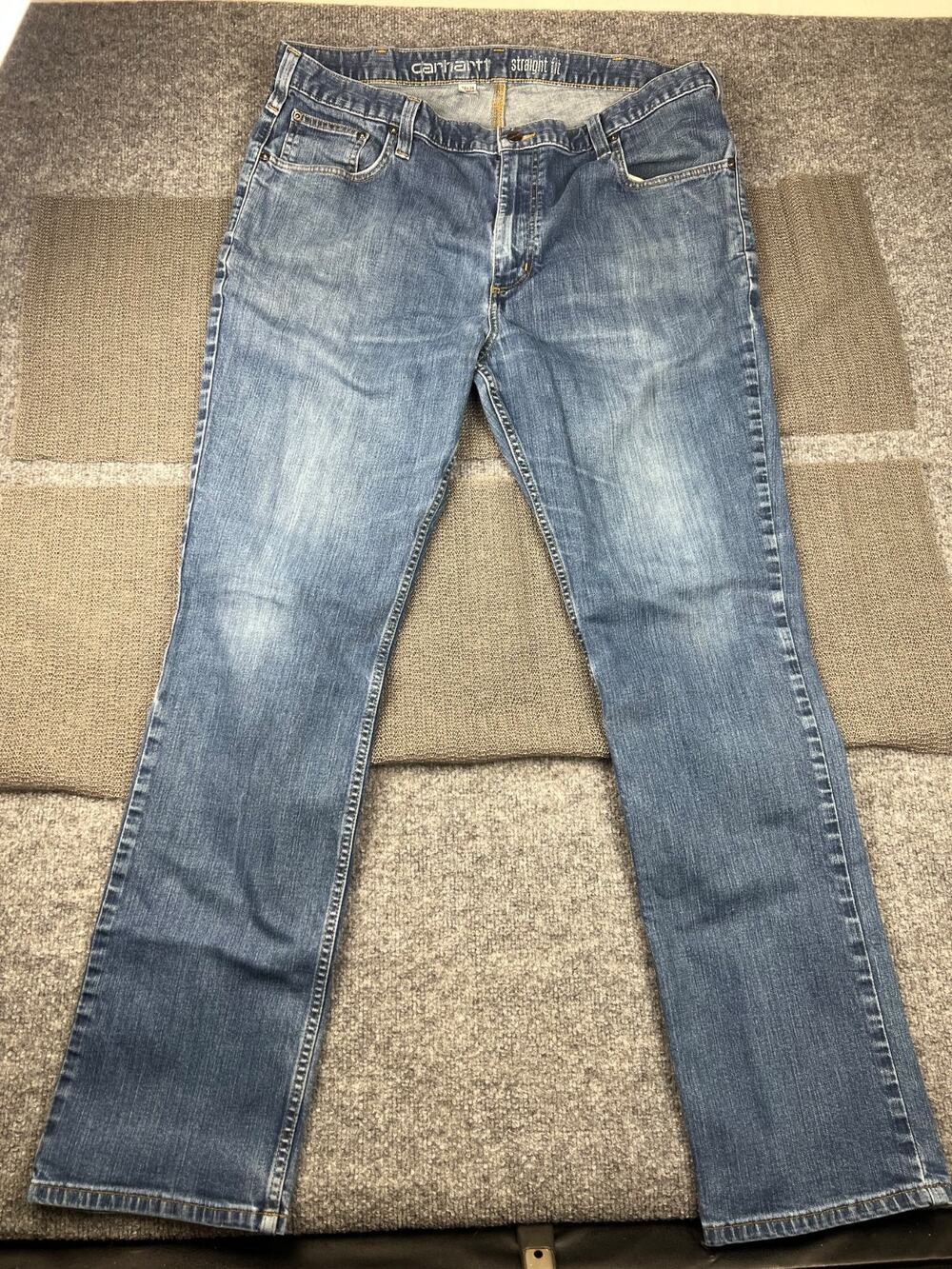 Carhartt Mens Jeans Blue 40X34 Rugged Flex Straight Fit Denim Stretch #748